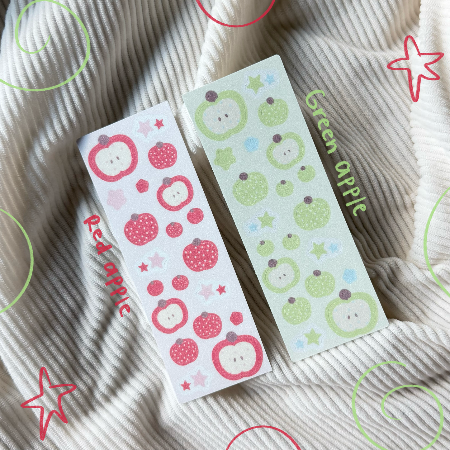 Glitter Apple Sticker Sheet