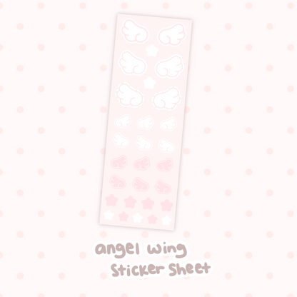 Glitter Angel Wing Sticker Sheet