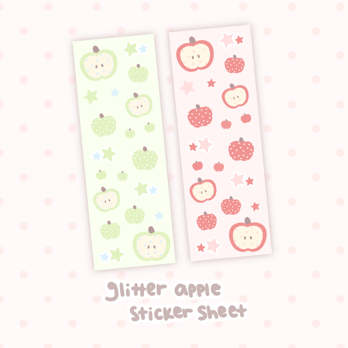Glitter Apple Sticker Sheet