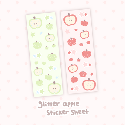 Glitter Apple Sticker Sheet