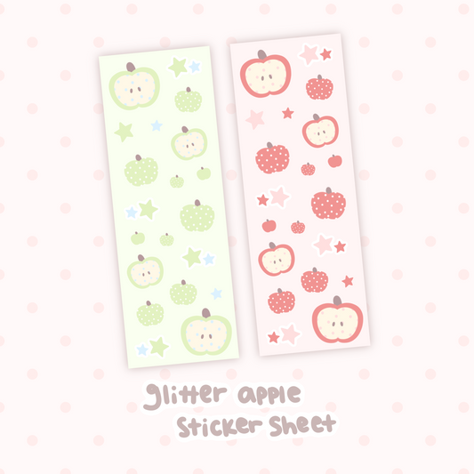 Glitter Apple Sticker Sheet